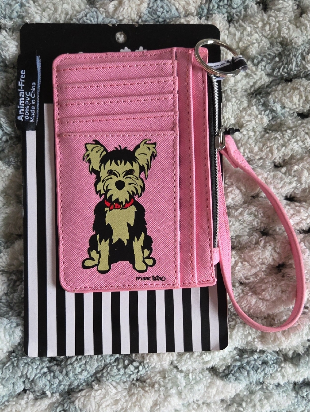 Marc Tetro Pink Dog Coin Holder Wristlet